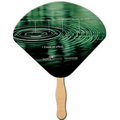 Seashell Stock Shape Fan w/ Wooden Stick